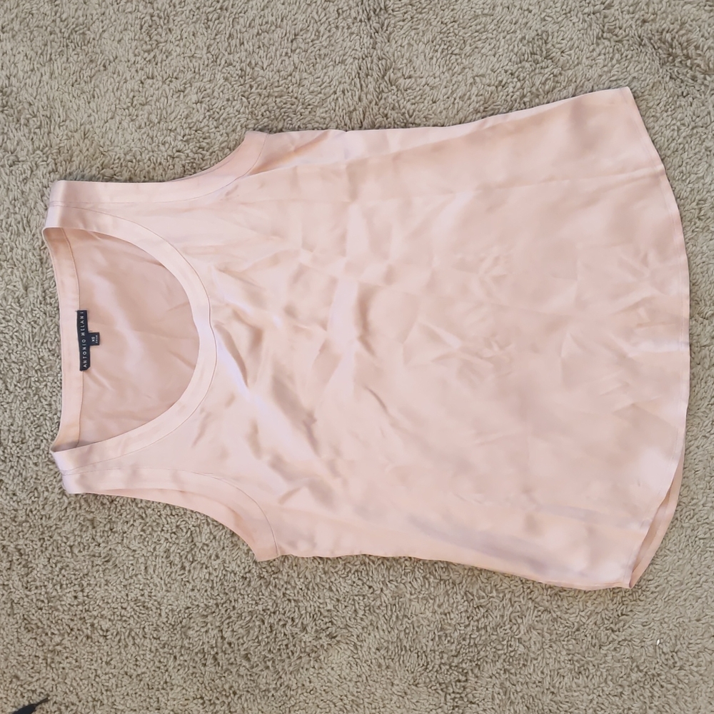 XS Pink 100% Silk Shell Tank - Antonio Melani